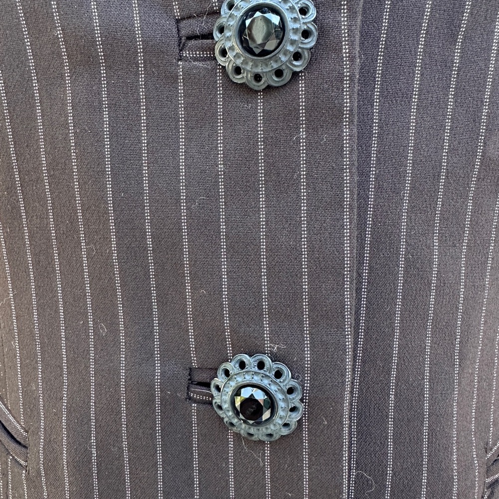 Max & Co. Chocolate Brown Pinstripe Blazer - Picture 3 of 5